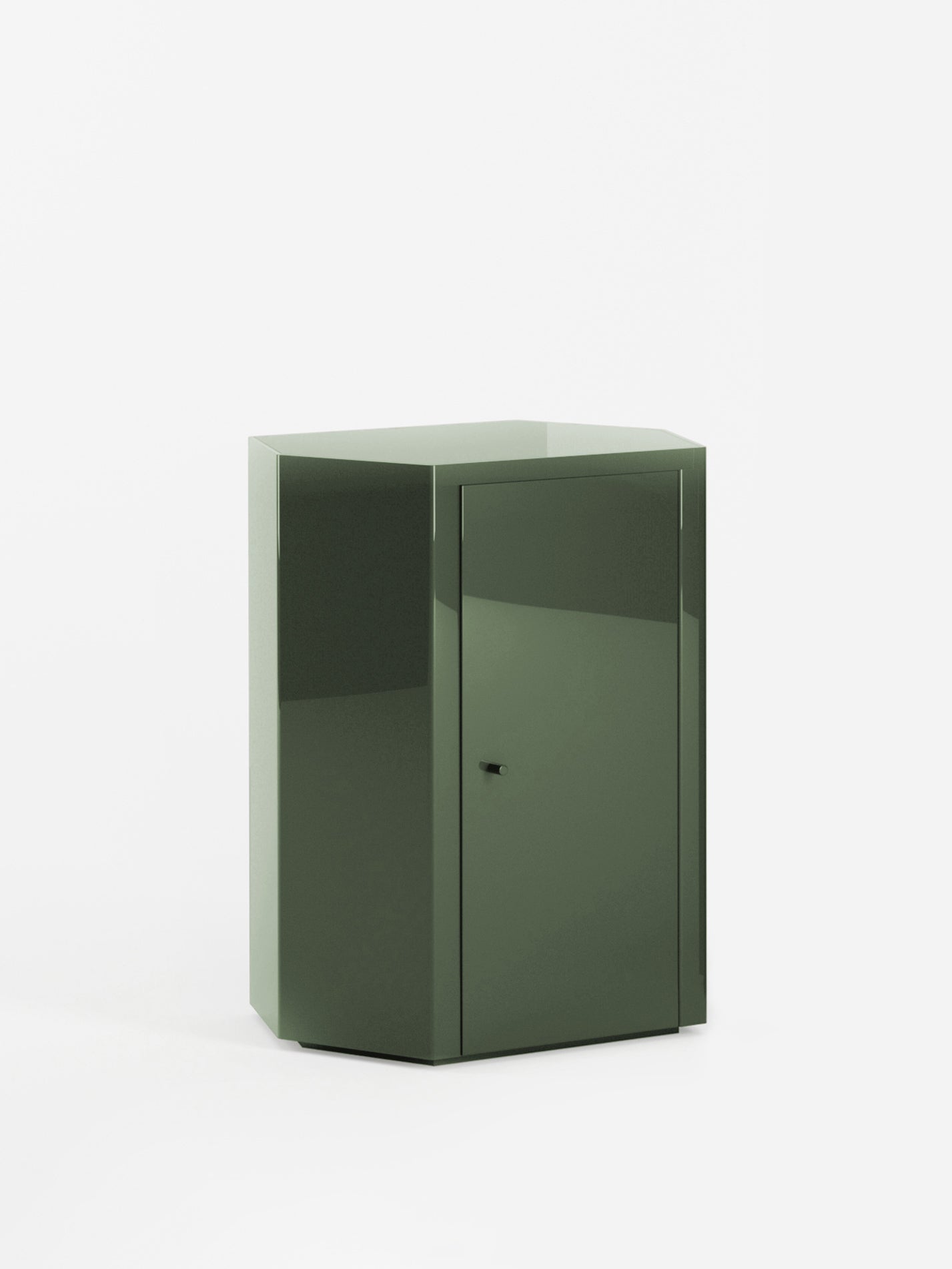 Park Lacquer Nightstand in Forest Green Right by Lemon Furniture