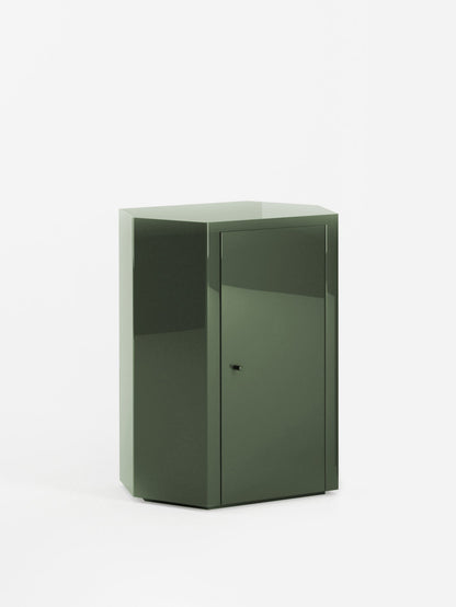 Park Lacquer Nightstand in Forest Green Right by Lemon Furniture