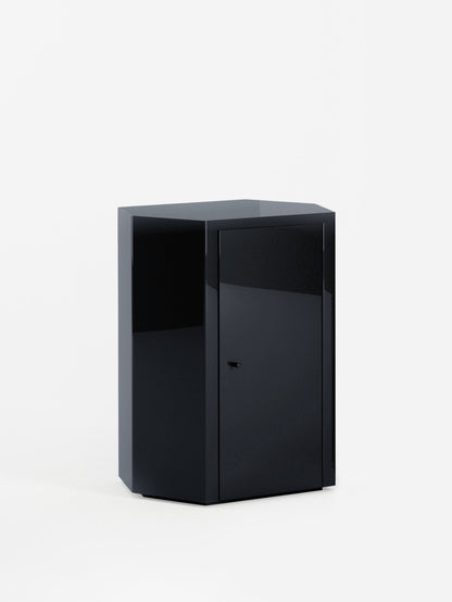 Park Lacquer Nightstand in Midnight Navy Right by Lemon Furniture