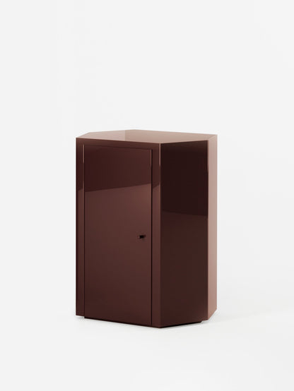 Park Lacquer Nightstand in Noir Oxblood Left by Lemon Furniture