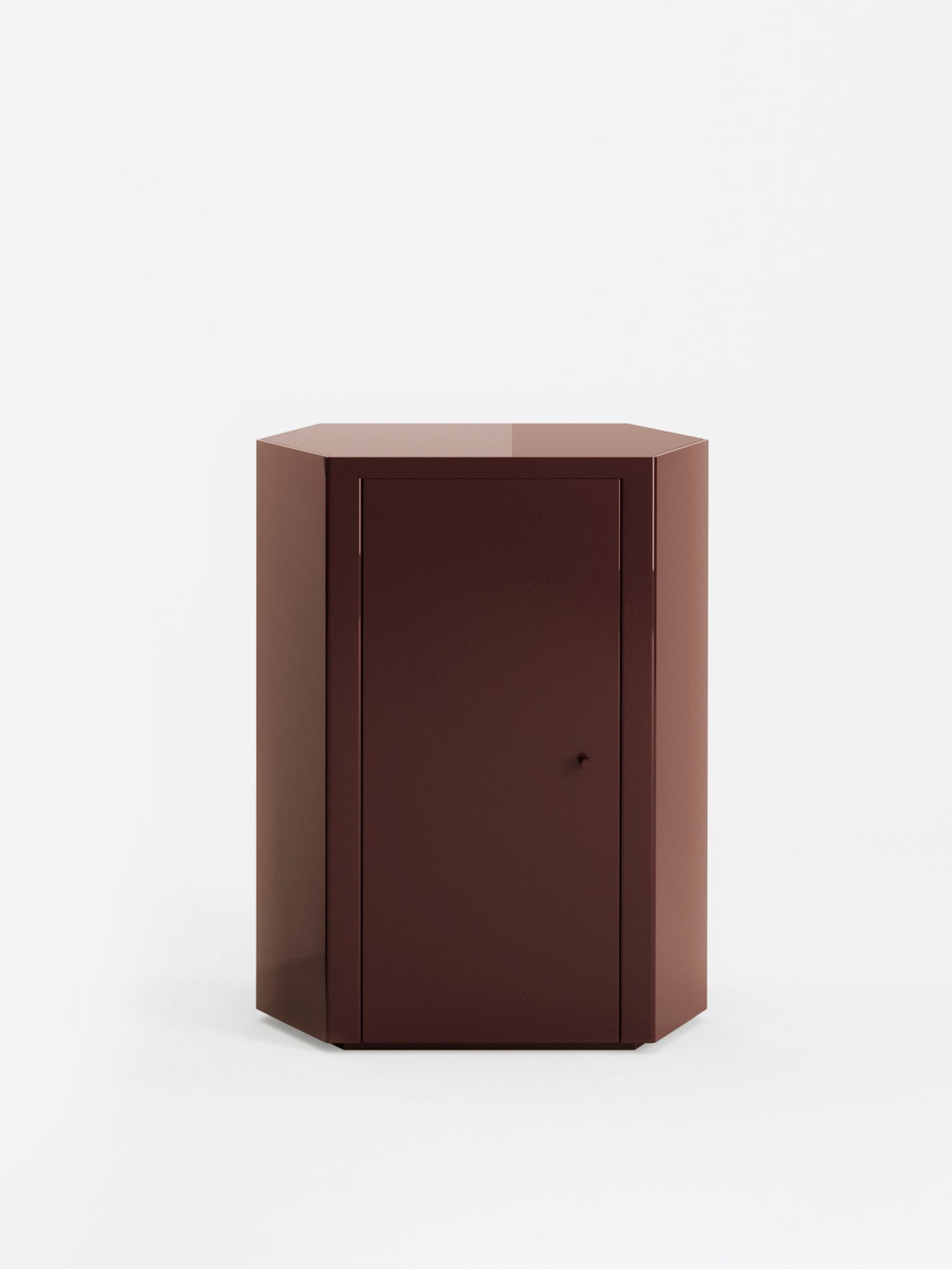 Park Lacquer Nightstand in Noir Oxblood Left by Lemon Furniture