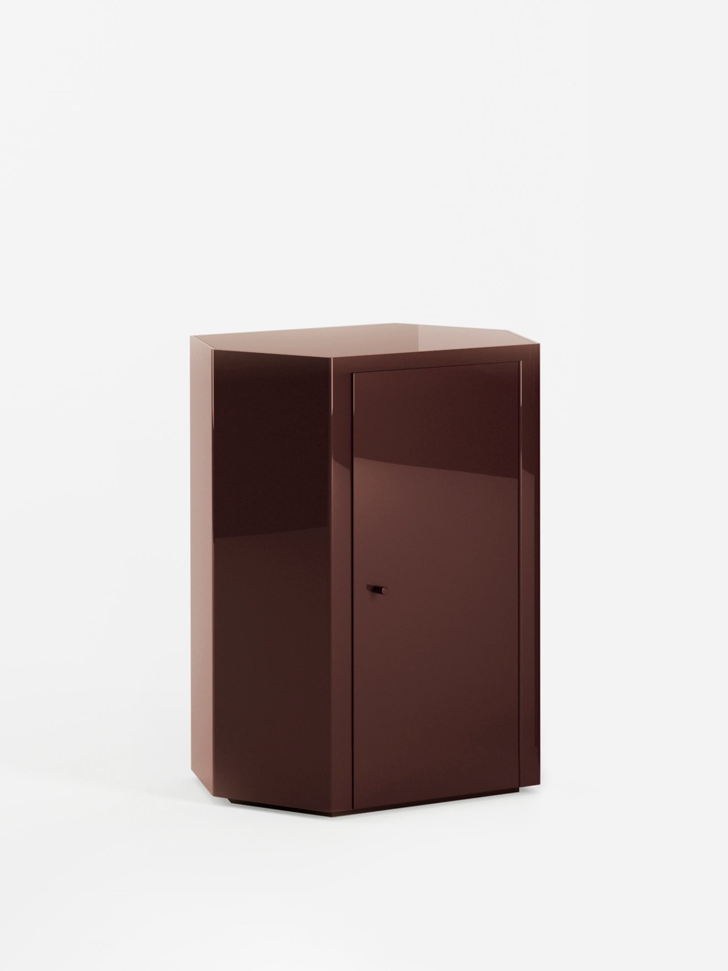 Park Lacquer Nightstand in Noir Oxblood Right by Lemon Furniture