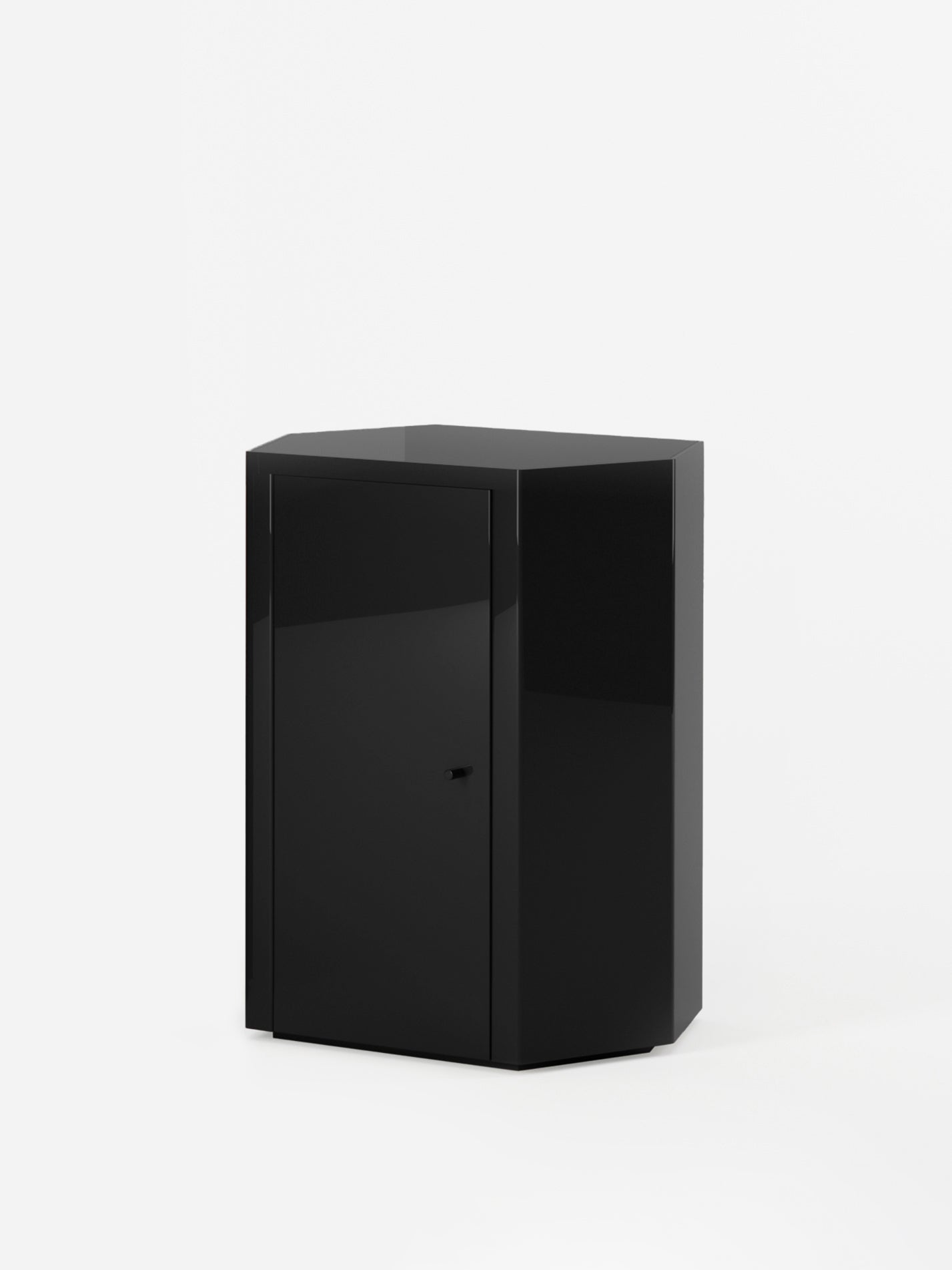 Park Lacquer Nightstand in Pitch Black Left by Lemon Furniture