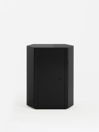 Park Lacquer Nightstand in Pitch Black Left by Lemon Furniture