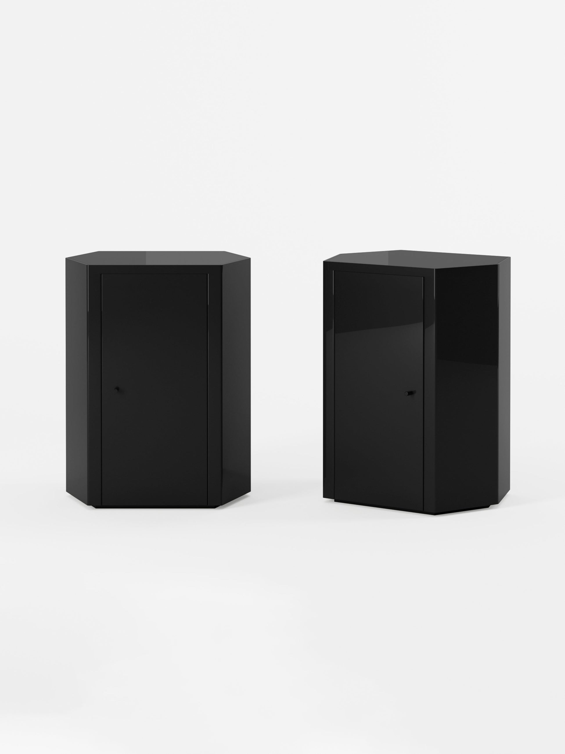 Park Lacquer Nightstand in Pitch Black Pair by Lemon Furniture