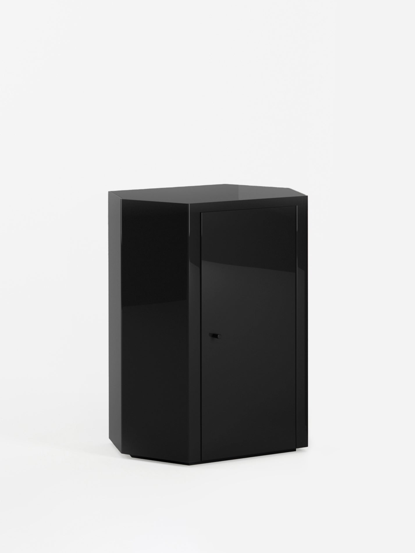 Park Lacquer Nightstand in Pitch Black Right by Lemon Furniture