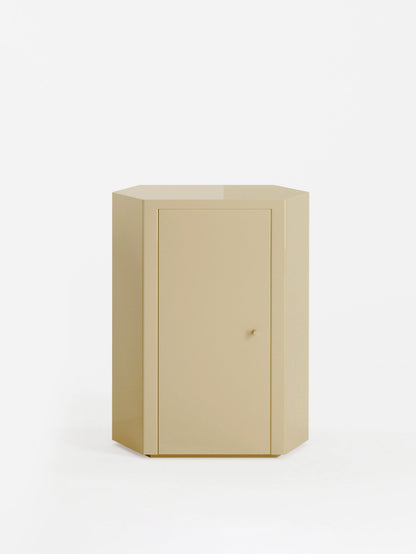Park Lacquer Nightstand in Sand Beige Left by Lemon Furniture