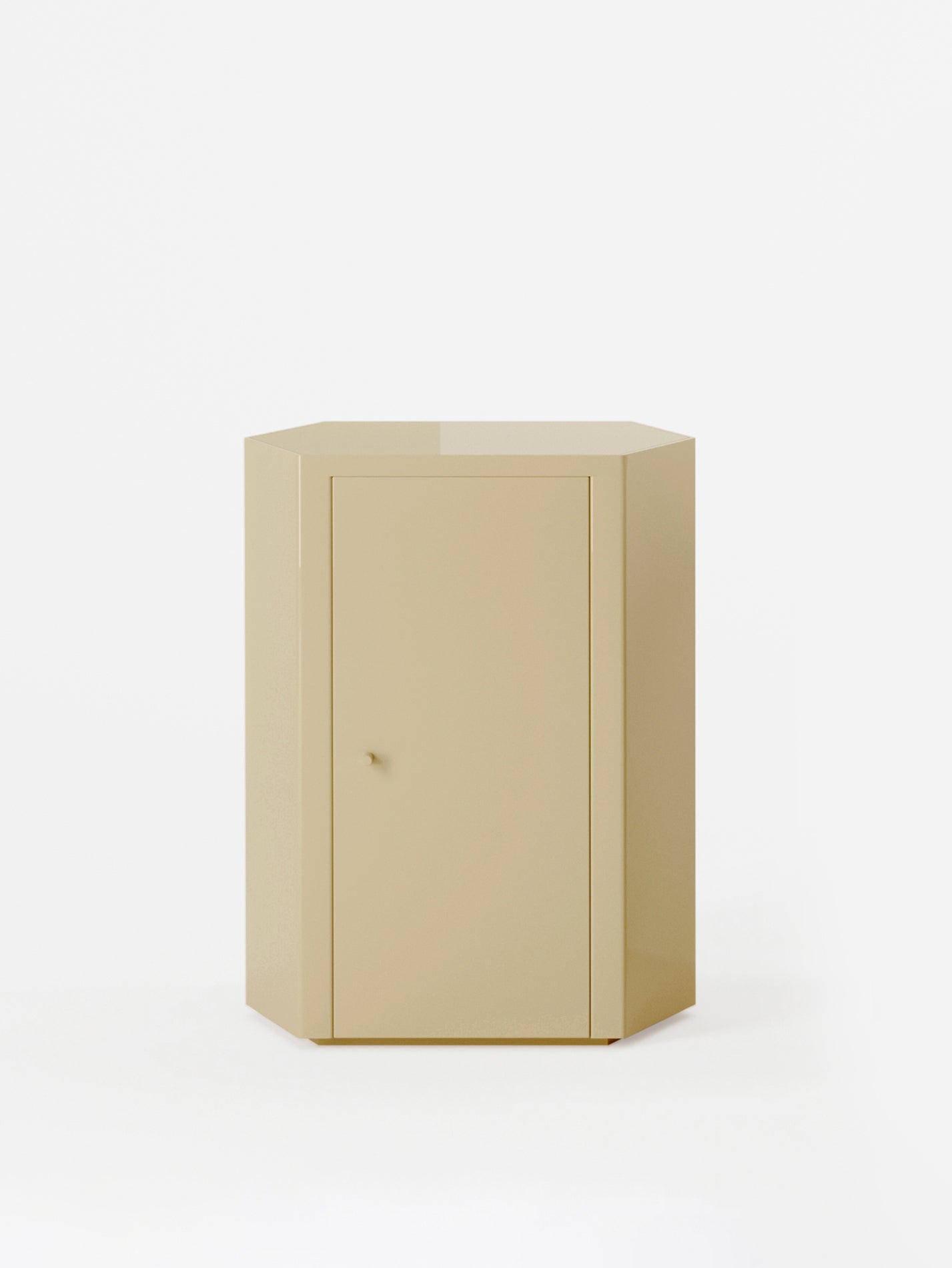 Park Lacquer Nightstand in Sand Beige Right by Lemon Furniture