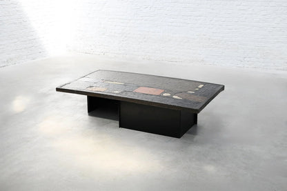 Paul Kingma, Dutch 1974 Slate, Stone and Brass Inlaid Coffee Table Coffee Tables