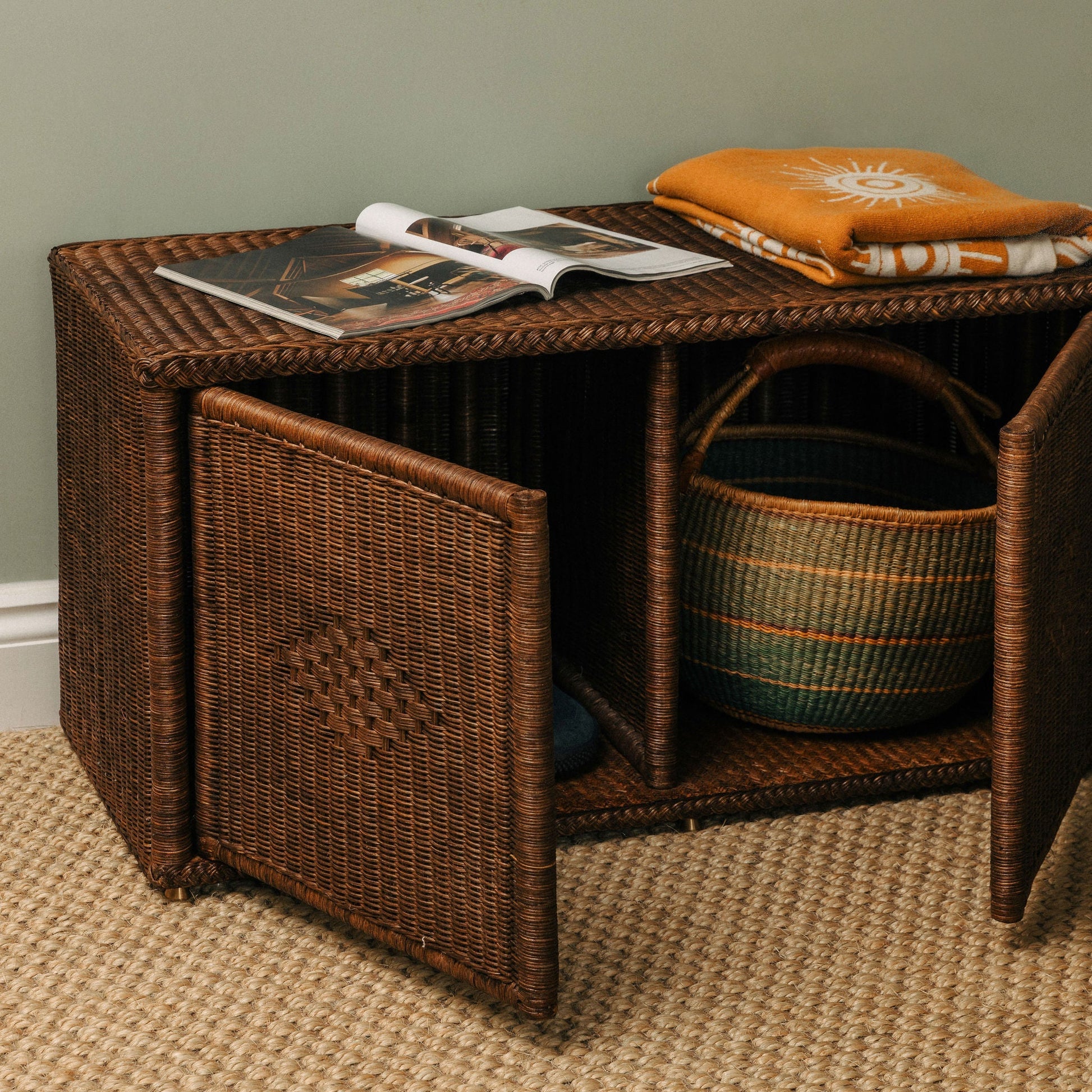 Peti Rattan Storage Bench Benches