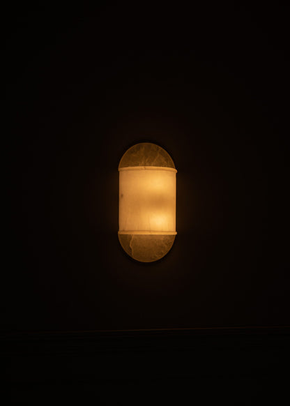 Pilolo Wall Light in White Alabaster by Simone & Marcel Sconces