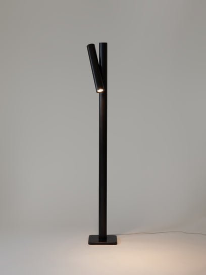 Pivot Floor Lamp - Darkened Brass - On