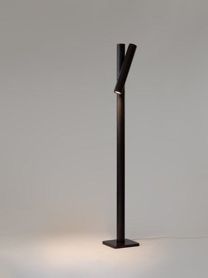 Pivot Floor Lamp - Darkened Brass - On