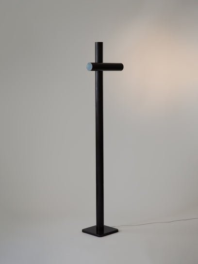 Pivot Floor Lamp - Darkened Brass - On