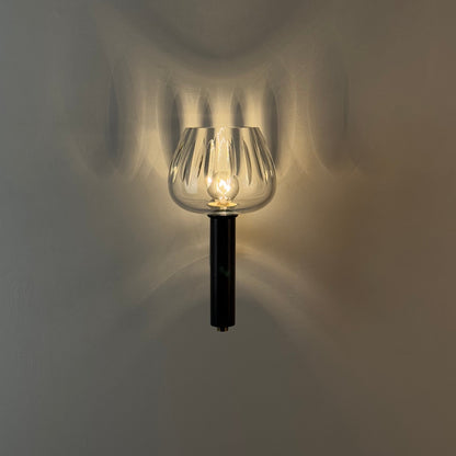 Poetic Cut-Glass Glow - Gardella Attrib. Brass Wall Sconce, 1950s Sconces
