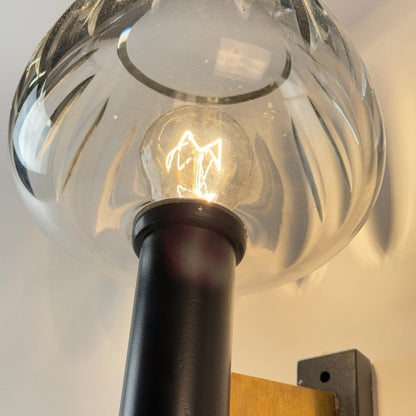 Poetic Cut-Glass Glow - Gardella Attrib. Brass Wall Sconce, 1950s Sconces