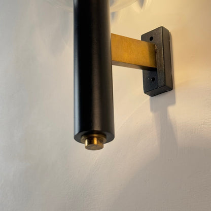 Poetic Cut-Glass Glow - Gardella Attrib. Brass Wall Sconce, 1950s Sconces