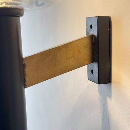 Poetic Cut-Glass Glow - Gardella Attrib. Brass Wall Sconce, 1950s Sconces
