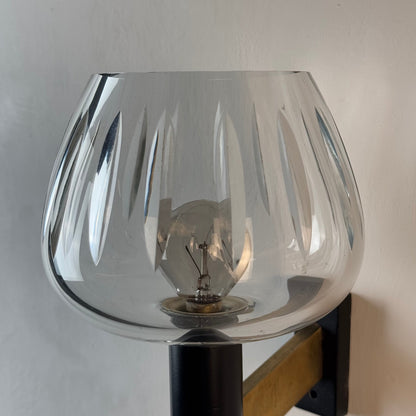 Poetic Cut-Glass Glow - Gardella Attrib. Brass Wall Sconce, 1950s Sconces