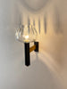 Poetic Cut-Glass Glow - Gardella Attrib. Brass Wall Sconce, 1950s Sconces