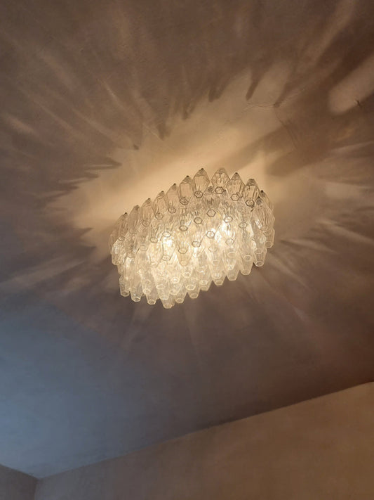 Poliedri Ceiling Lamp Designed by Carlo Scarpa for Venini, 1958 Flush Mounts