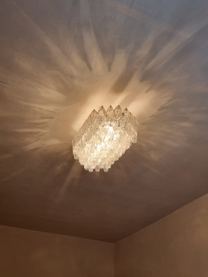 Poliedri Ceiling Lamp Designed by Carlo Scarpa for Venini, 1958 Flush Mounts