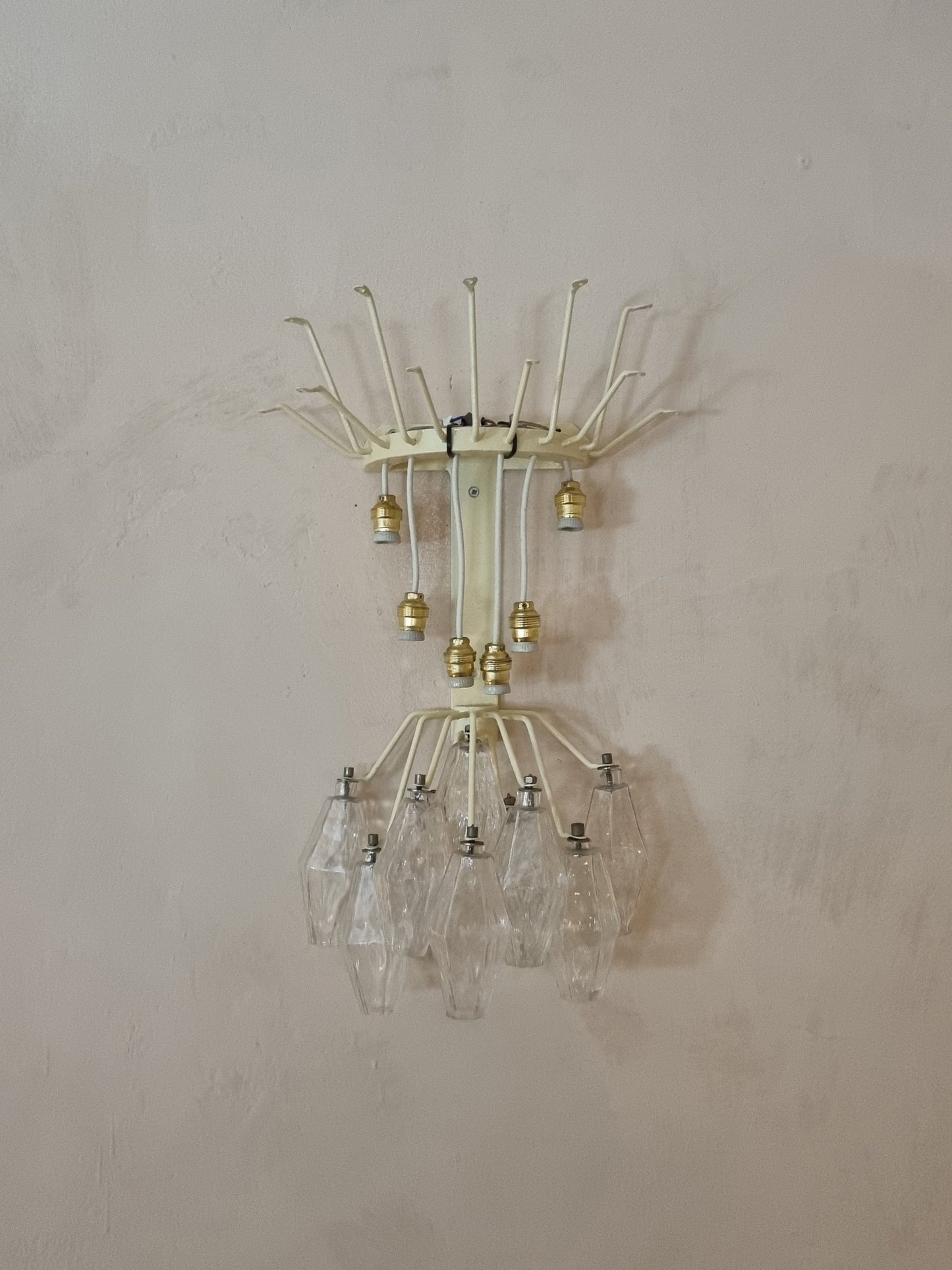 Poliedri Large Wall Sconces in Smoked Glass by Carlo Scarpa for Venini Sconces