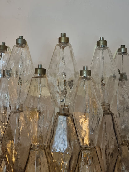 Poliedri Large Wall Sconces in Smoked Glass by Carlo Scarpa for Venini Sconces