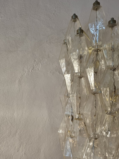 Poliedri Large Wall Sconces in Transparent by Carlo Scarpa for Venini Sconces