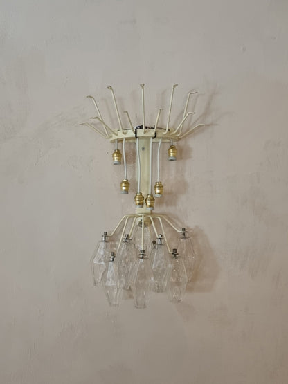 Poliedri Large Wall Sconces in Transparent by Carlo Scarpa for Venini Sconces