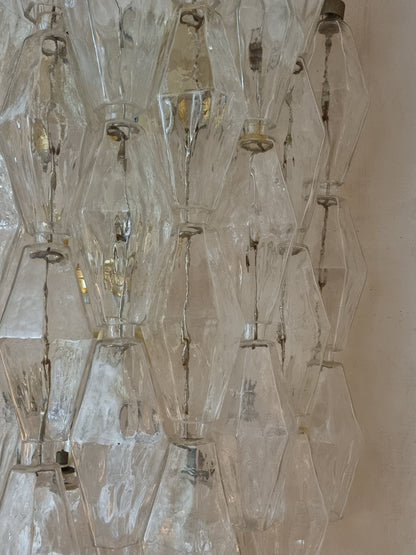 Poliedri Large Wall Sconces in Transparent by Carlo Scarpa for Venini Sconces