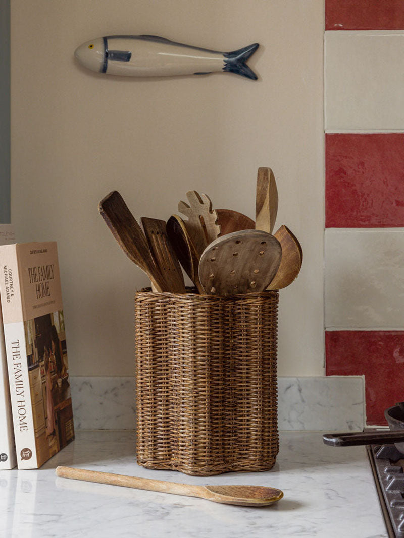 Poppy Rattan Pencil Holder & Vase Vases