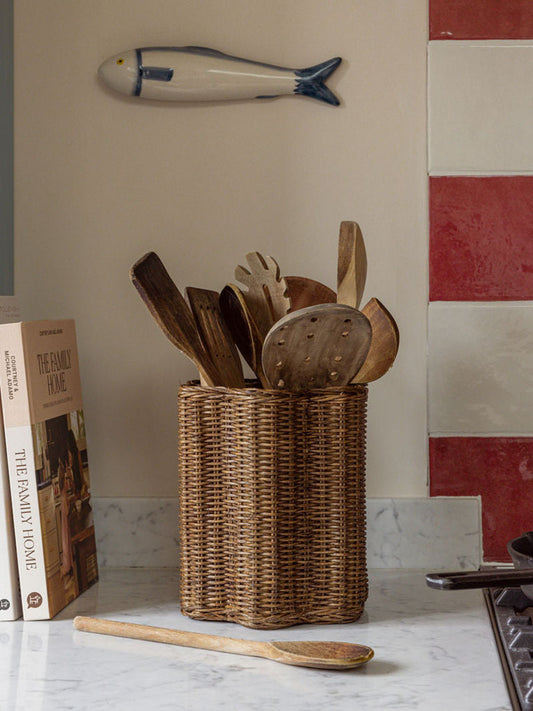 Poppy Rattan Pencil Holder & Vase Vases