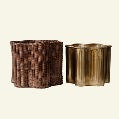 Poppy Rattan Waste Paper Bin, Small Wastebin
