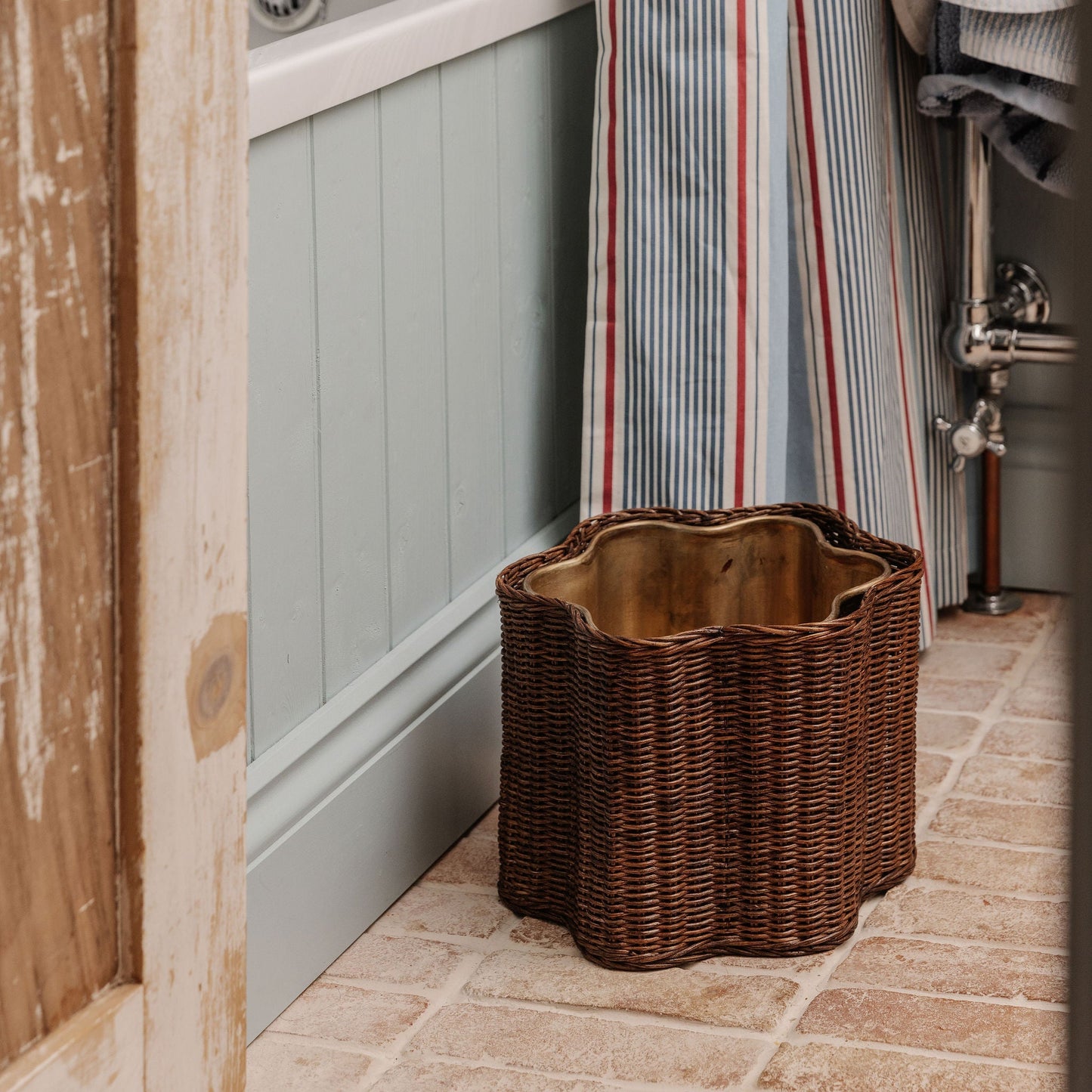 Poppy Rattan Waste Paper Bin, Small Wastebin