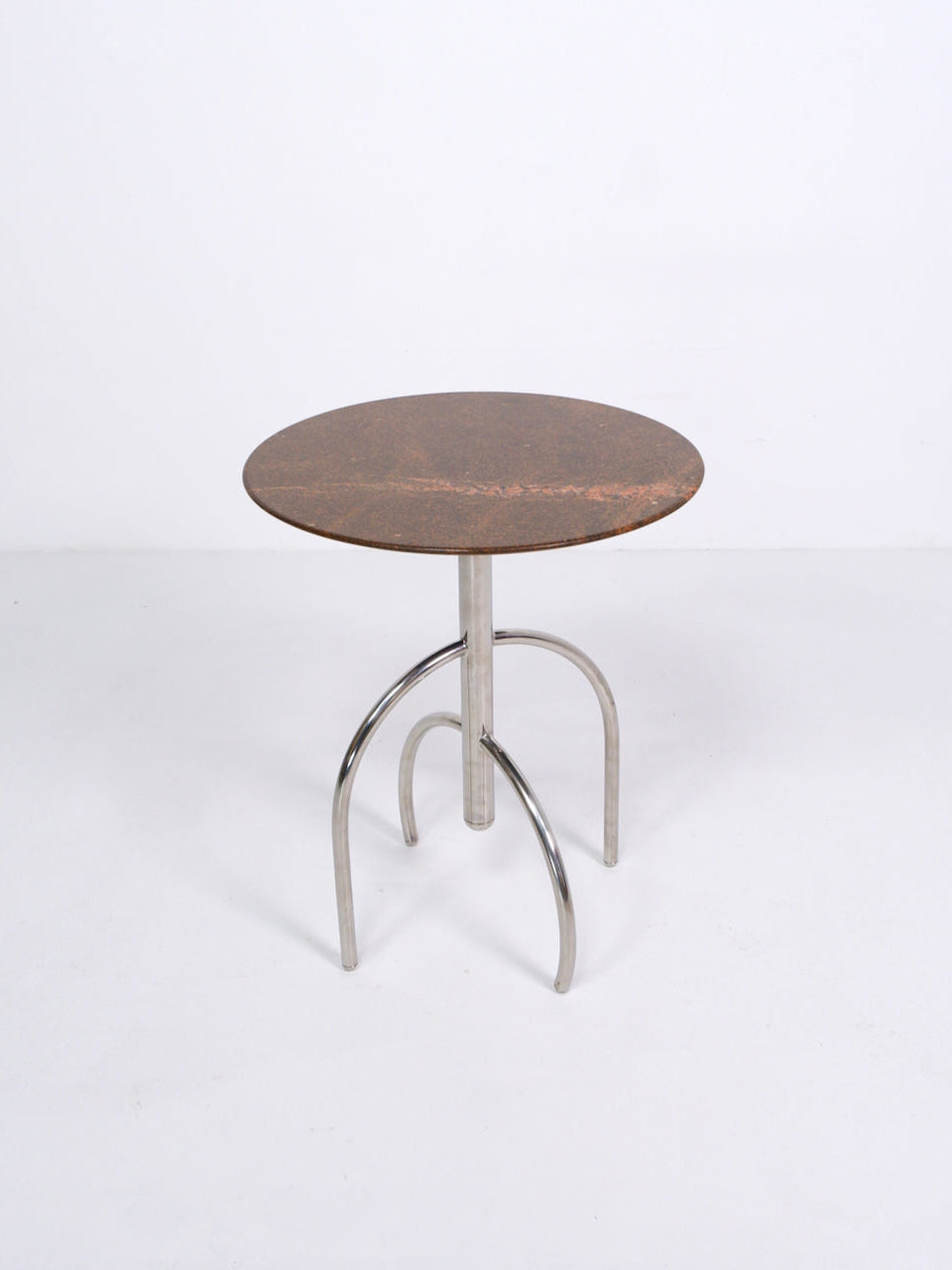 Postmodern Granite and Steel Side Table End Tables