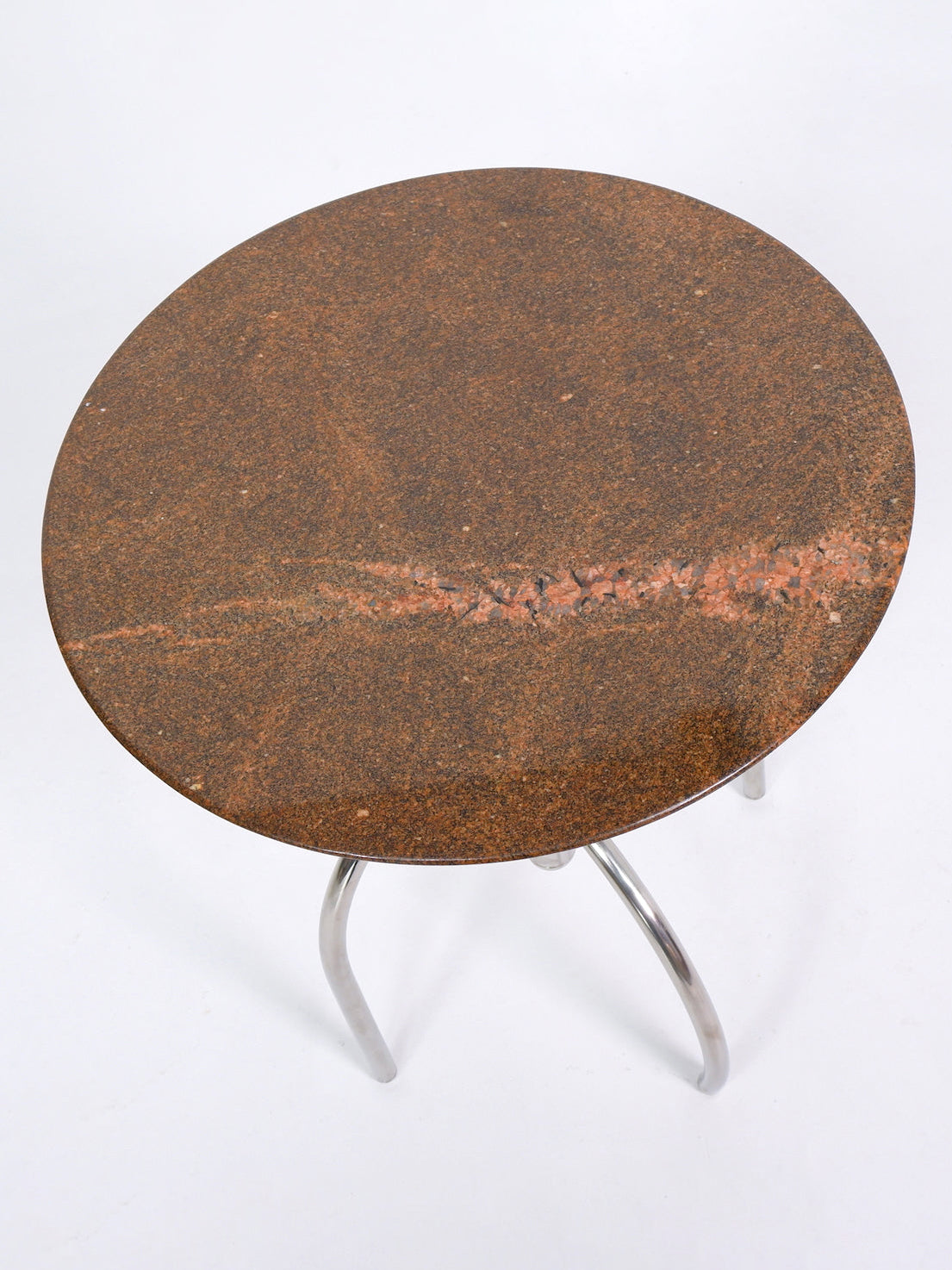 Postmodern Granite and Steel Side Table End Tables