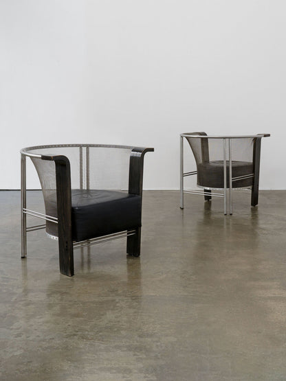 Postmodern Steel and Bentwood Armchair by Franco Bulfoni, ca. 1990 Chairs