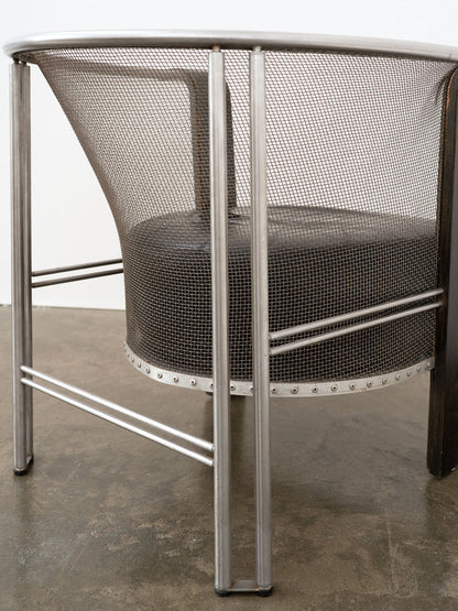 Postmodern Steel and Bentwood Armchair by Franco Bulfoni, ca. 1990 Chairs