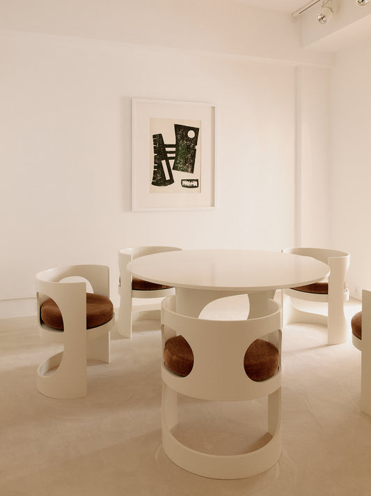 Arne Jacobsen 1969 Pre-Pop Dining Set, Table and 5 Chairs Dining Tables