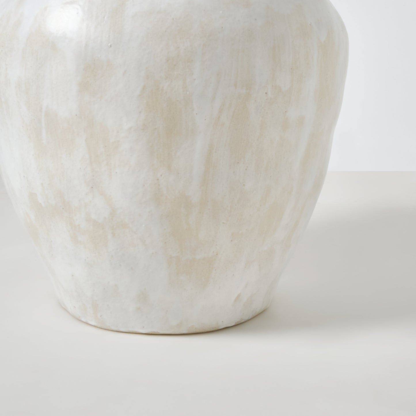 Medium Ceramic Table in Brushed White End Tables