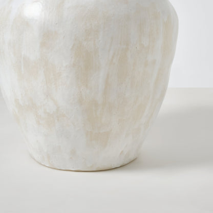 Medium Ceramic Table in Brushed White End Tables