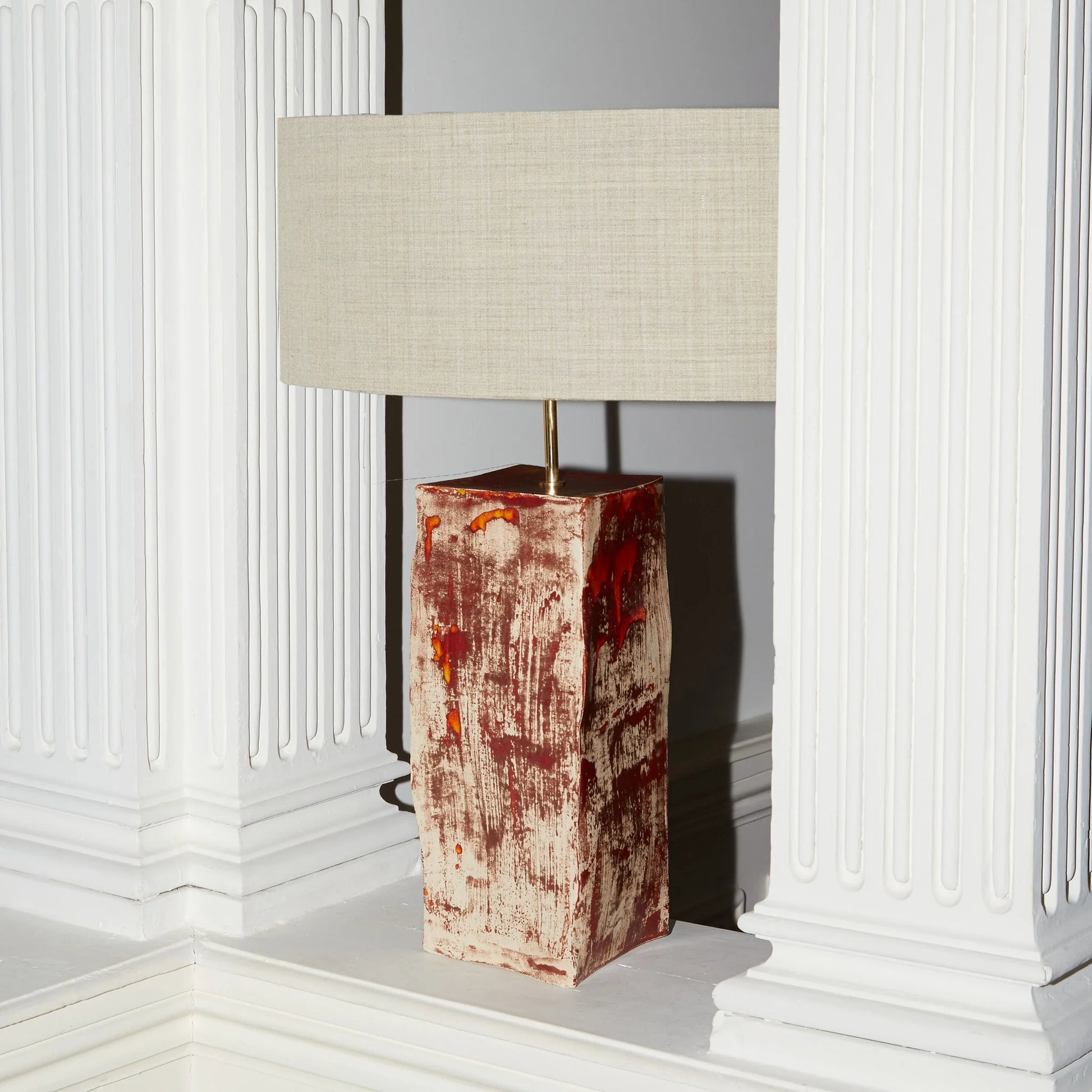 Rectangular Ceramic Light in Burned Red by Project 213A Table Lamps