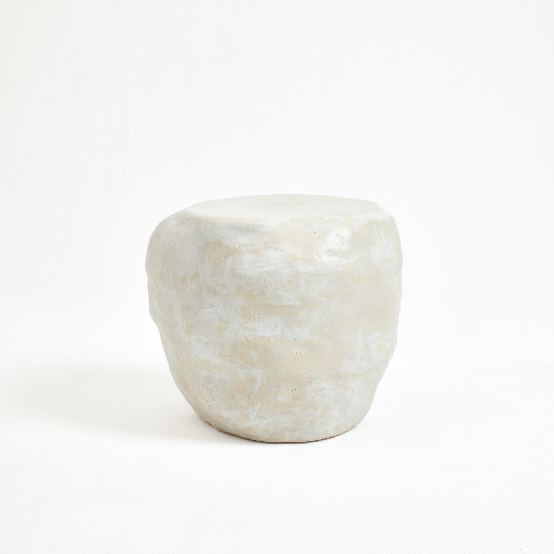 Ceramic Table - Medium in Cream End Tables