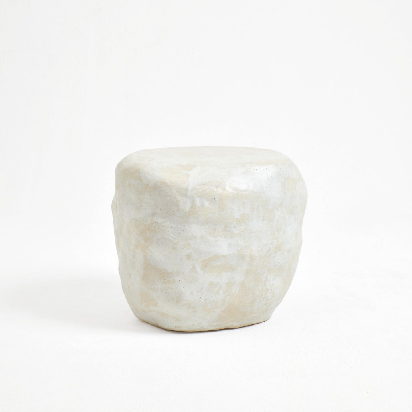 Ceramic Table - Medium in Cream End Tables