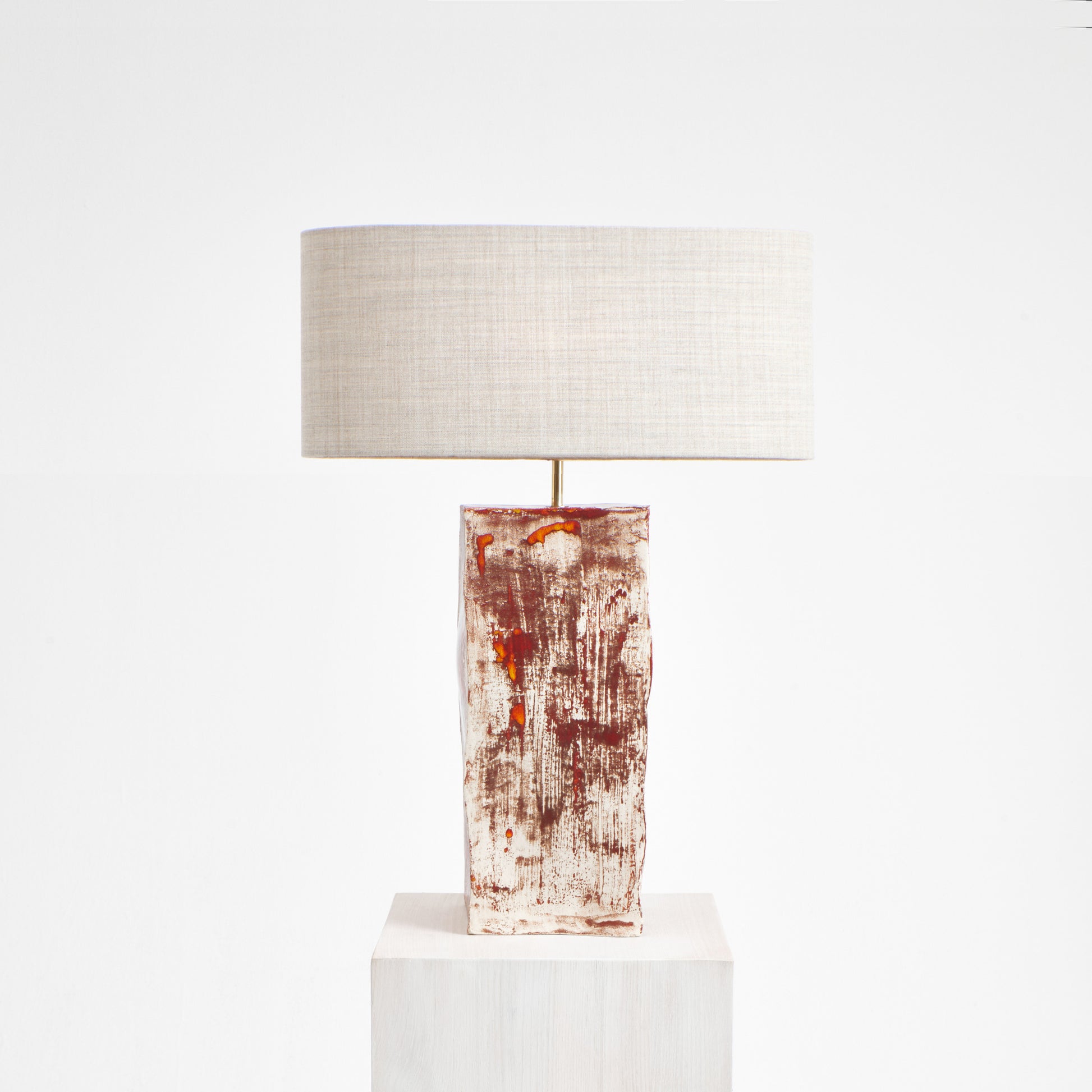 Rectangular Ceramic Light in Burned Red by Project 213A Table Lamps