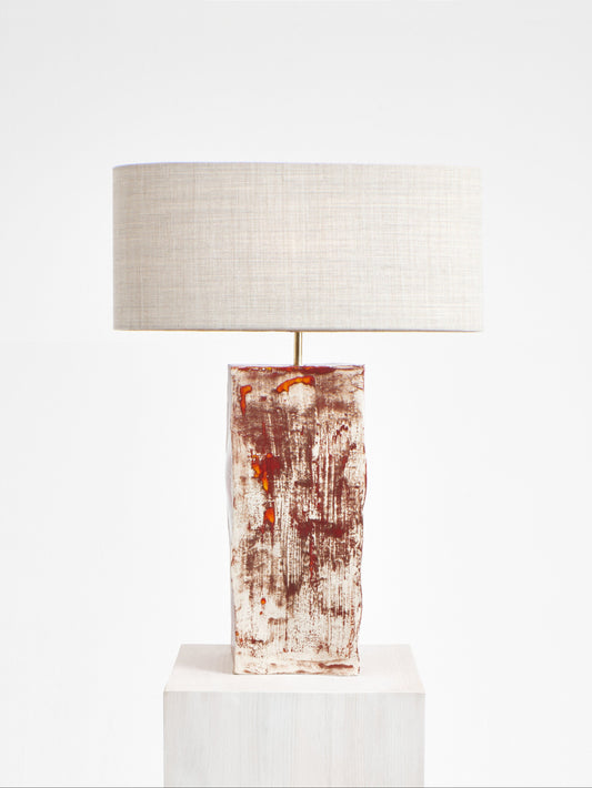 Rectangular Ceramic Light in Burned Red by Project 213A Table Lamps
