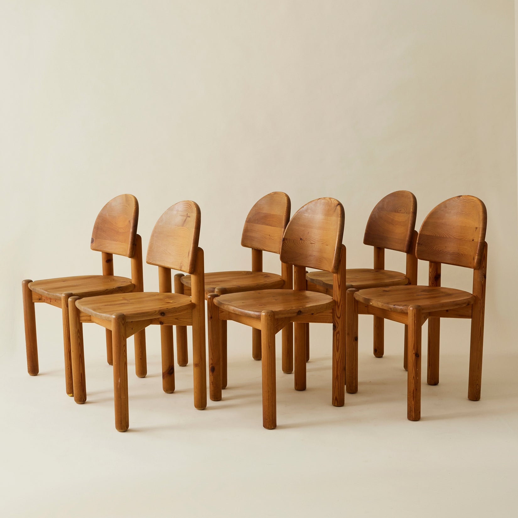 Rainer Daumiller Danish Pine Dining Chairs, Set of 6, 1970's Dining Chairs