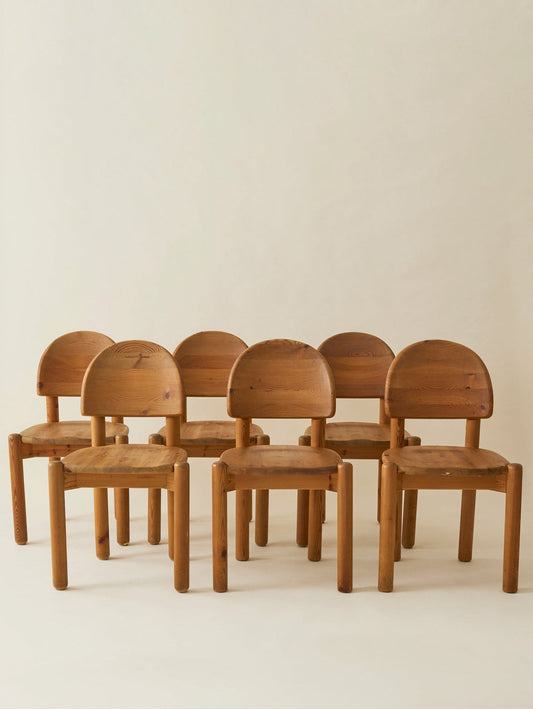 Rainer Daumiller Danish Pine Dining Chairs, Set of 6, 1970's Dining Chairs