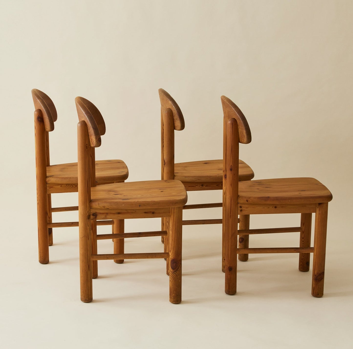 Rainer Daumiller Danish Solid Pine Dining Chairs, Set of 6, 1960s Dining Chairs
